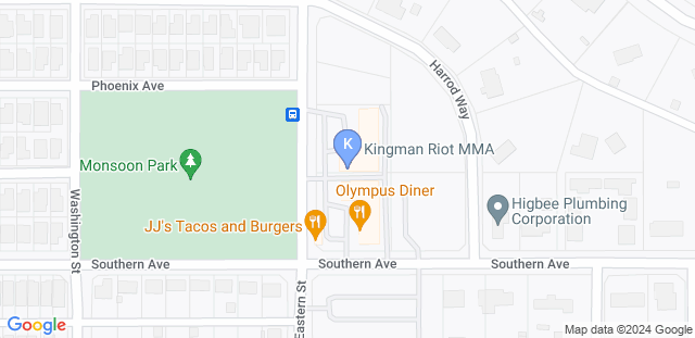 Map to Kingman Riot MMA